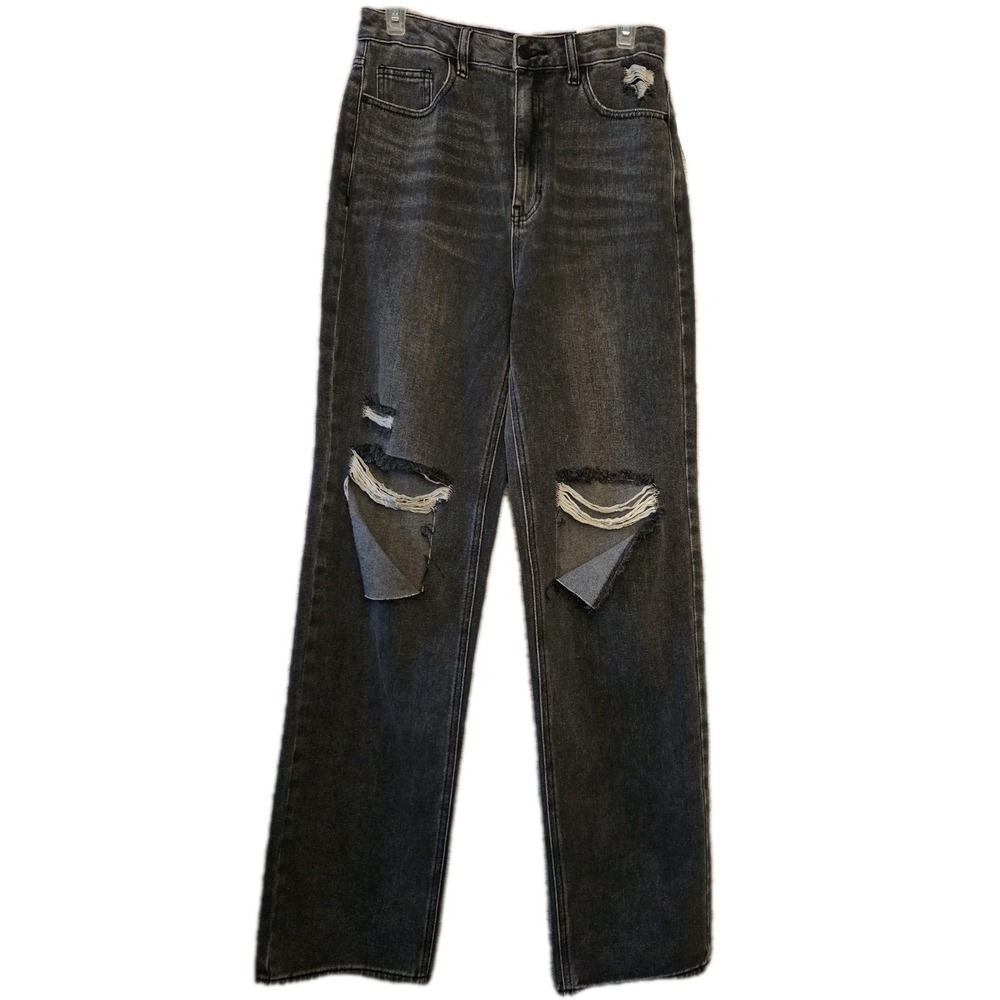 PacSun 90's Boyfriend Jeans Women's 27‎ Gray Straight High Rise Ripped Acid Wash